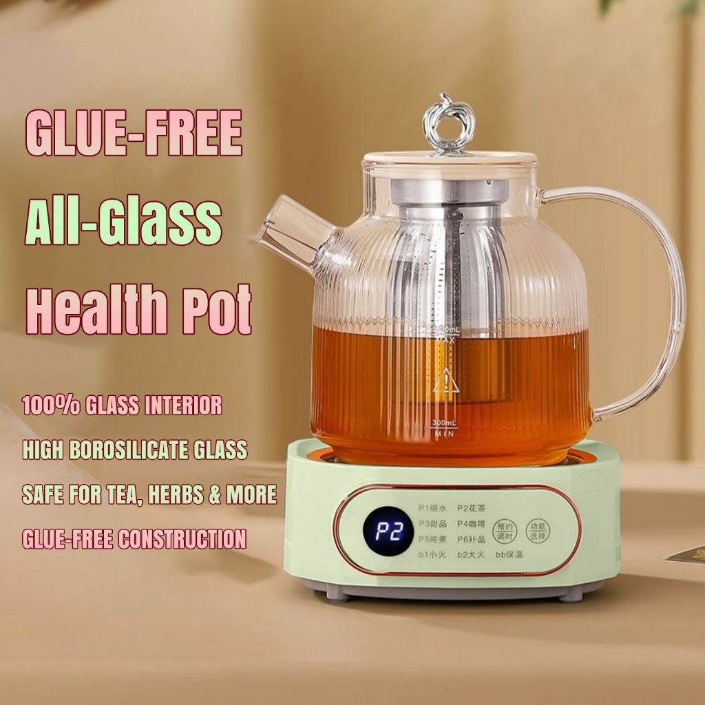 Electric Glass Kettle Health Pot | Glue-Free | Baby Warmer | Herbal Tea ...