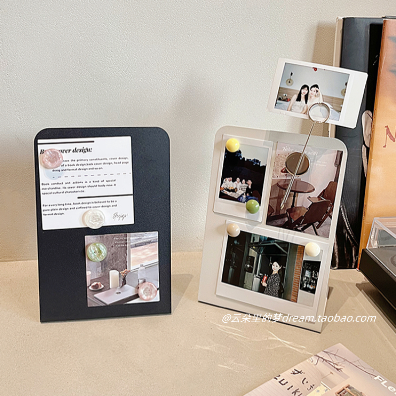 Magnetic Desktop Note Board Photo Display Rack Note Holder Solid Color ...