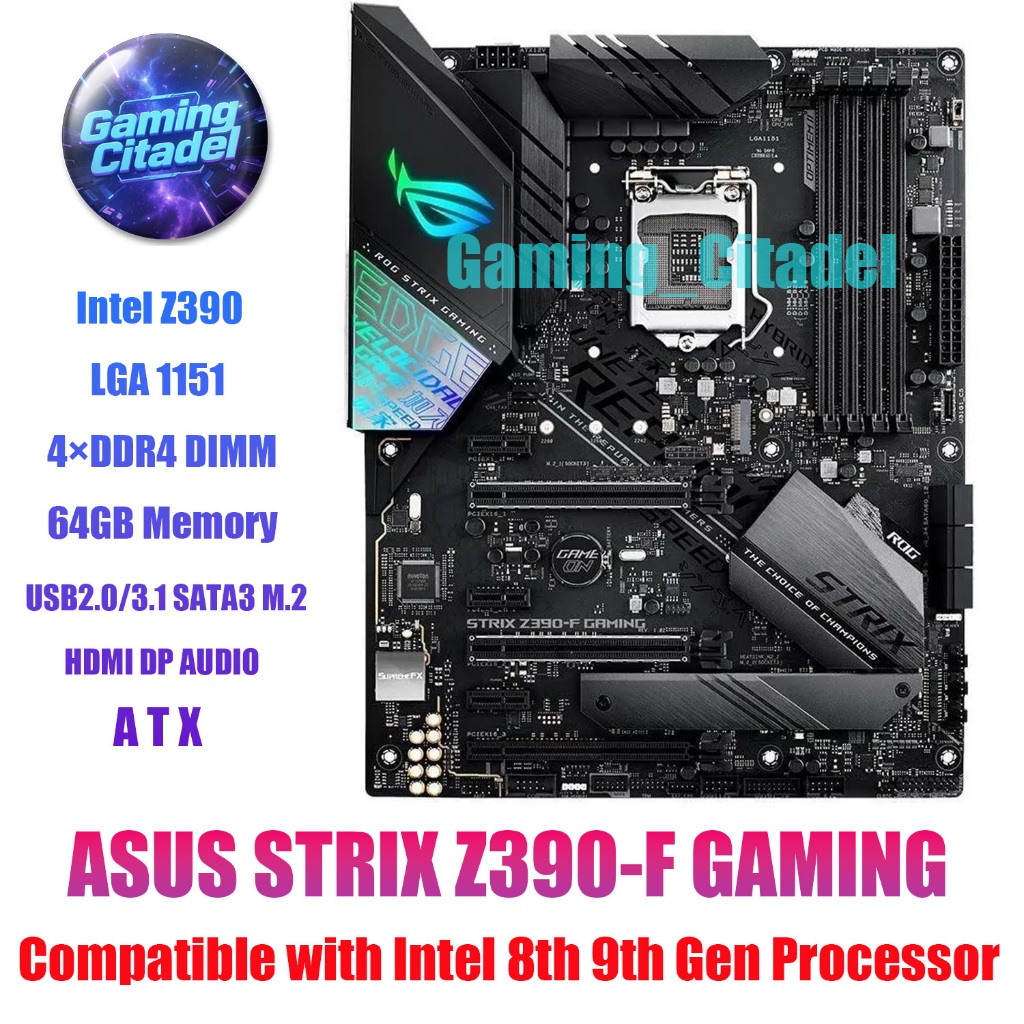 Used Asus STRIX Z390-F Gaming ATX DDR4 Motherboard Compatible with ...