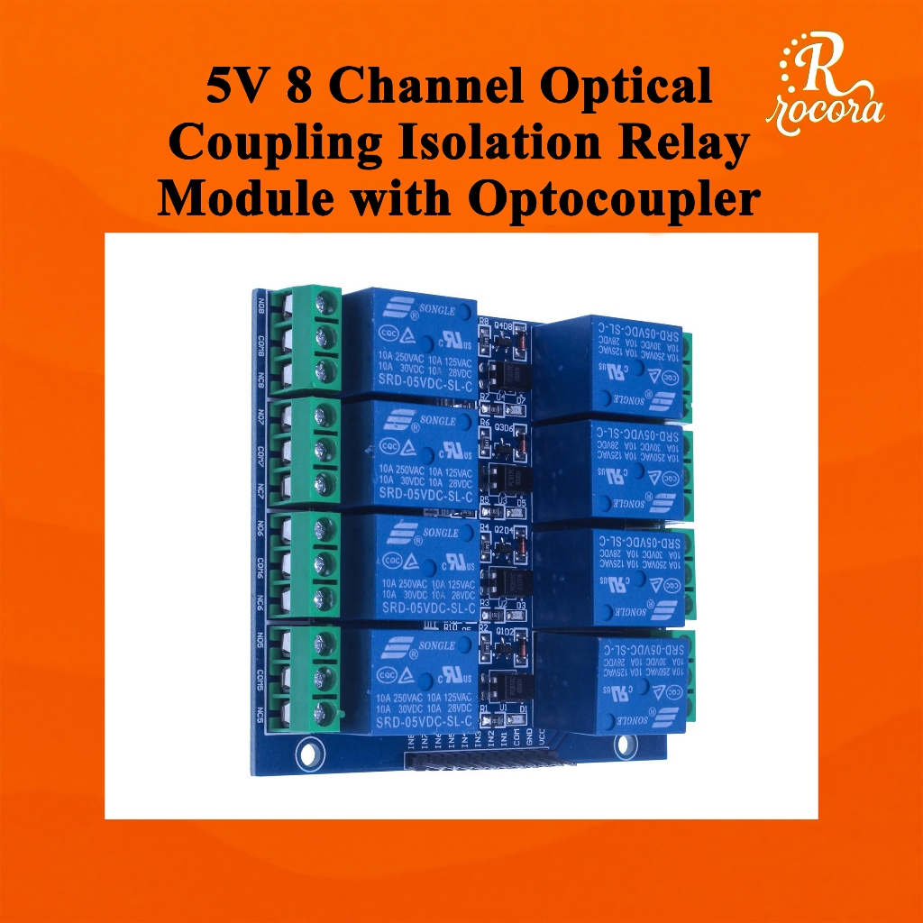 5V 8 Channel Optical Coupling Isolation Relay Module with Optocoupler ...