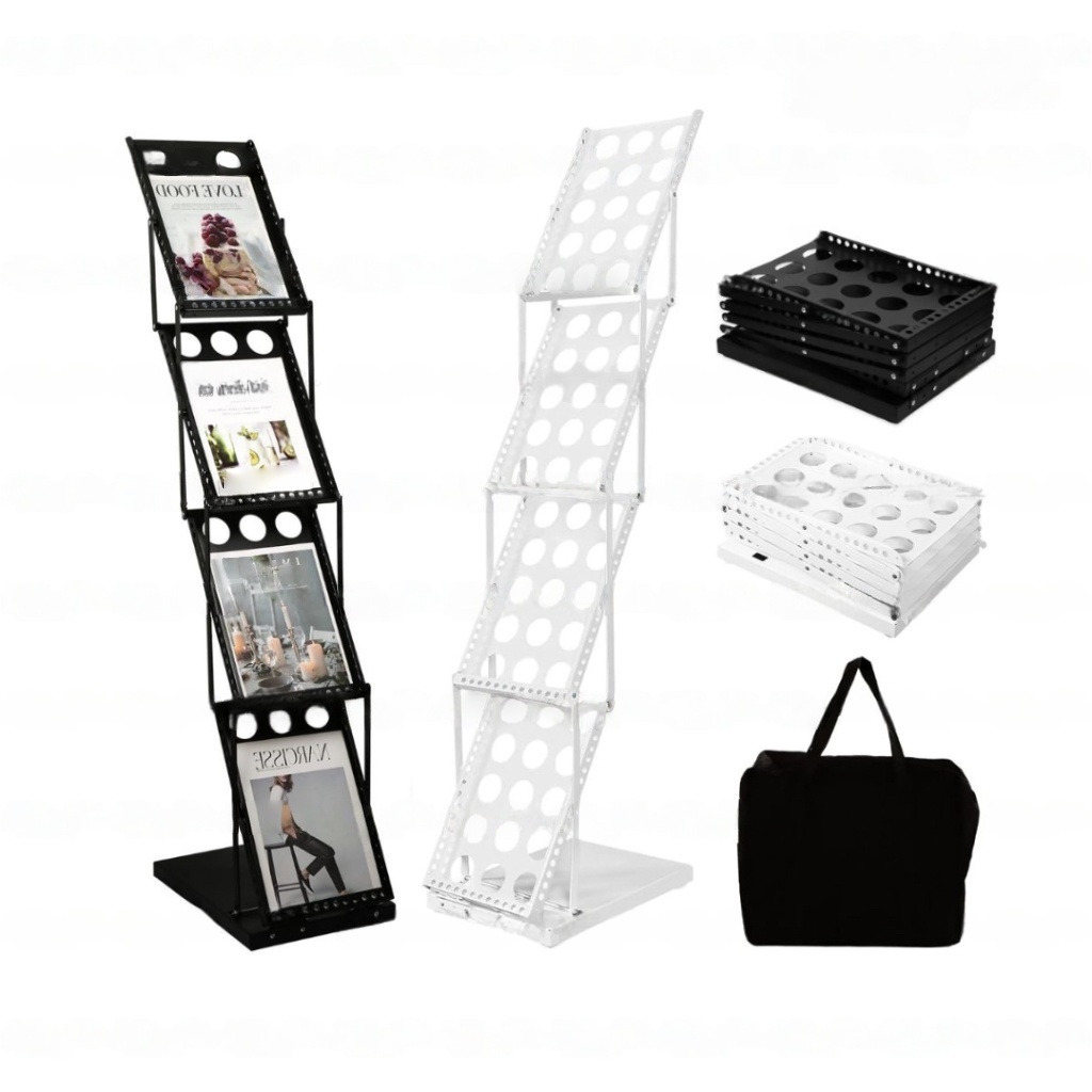Foldable A4 Size Magazine Newspaper Leaflet Brochures Display Rack ...