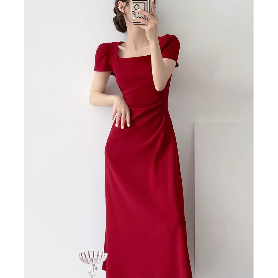 sachin and babi light blue dress Evie Crimson Christmas Dress