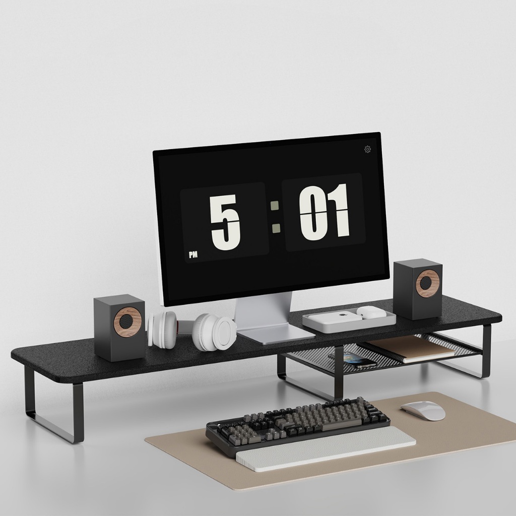 Monitor Riser, Wooden Desktop Organizer Rack Monitor Stand Riser, Desk ...
