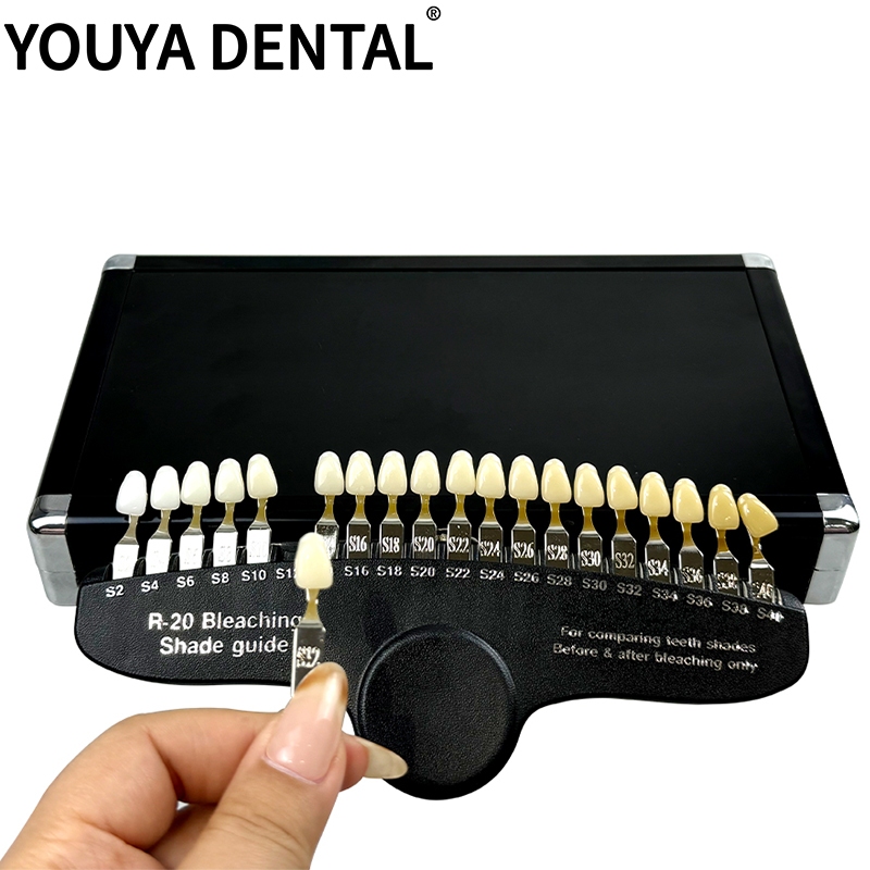 20 Colors Teeth Dental Shade Guide Oral Colorimetric Plate Resin Color ...