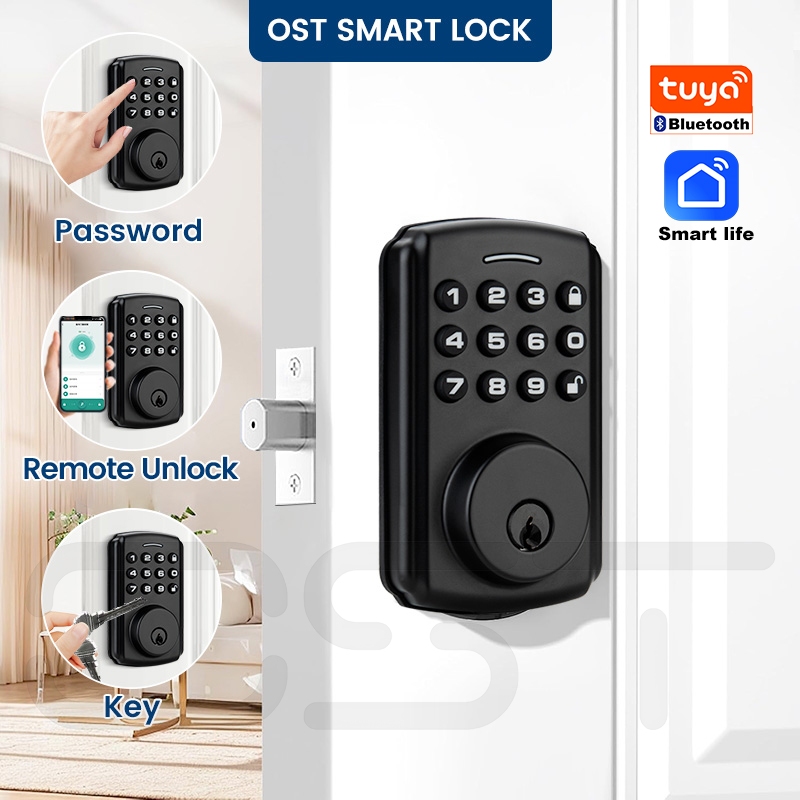 Serratura Digitale Smart Tuya Con Impronte, Tastiera E Chiave – Per Porte, In Lega Di Alluminio, Installazione Regolabile