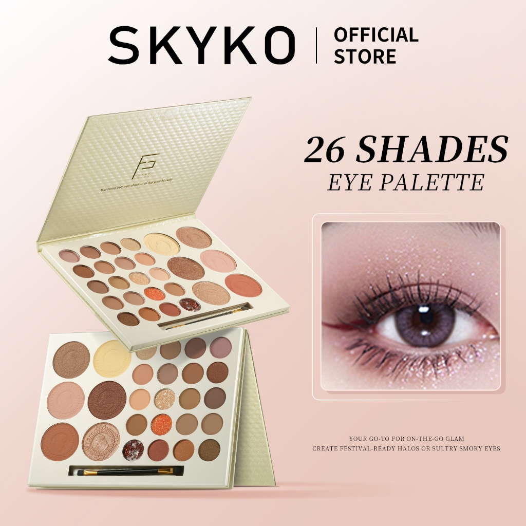 SKYKO 26 Color Eyeshadow Pallette Multi-function Highly PigmentedEye ...