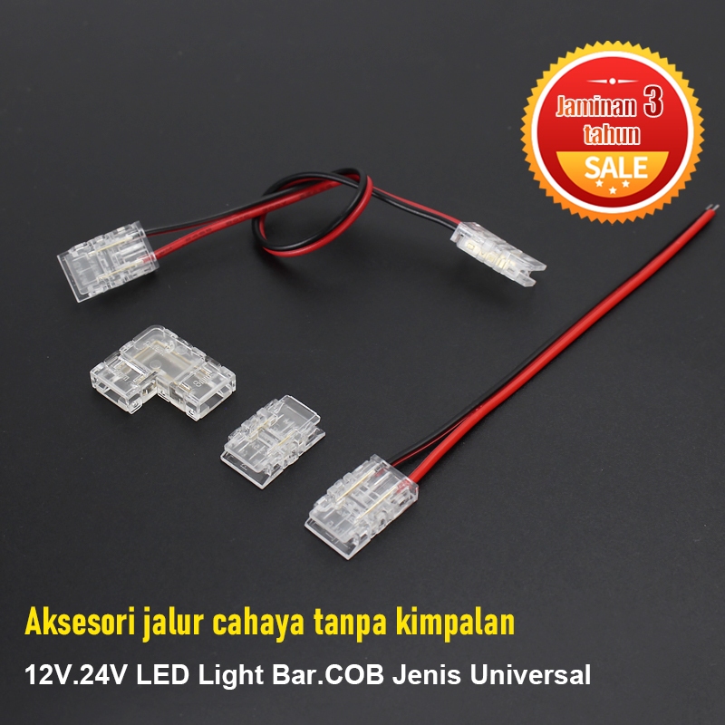 Penyambung jalur LED bebas pateri untuk jalur SMD/COB selebar 8 mm ...