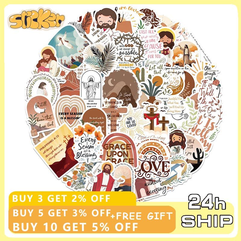 50pcs Bible Proverbs Holy Bible Jesus Christian Religion Sticker ...