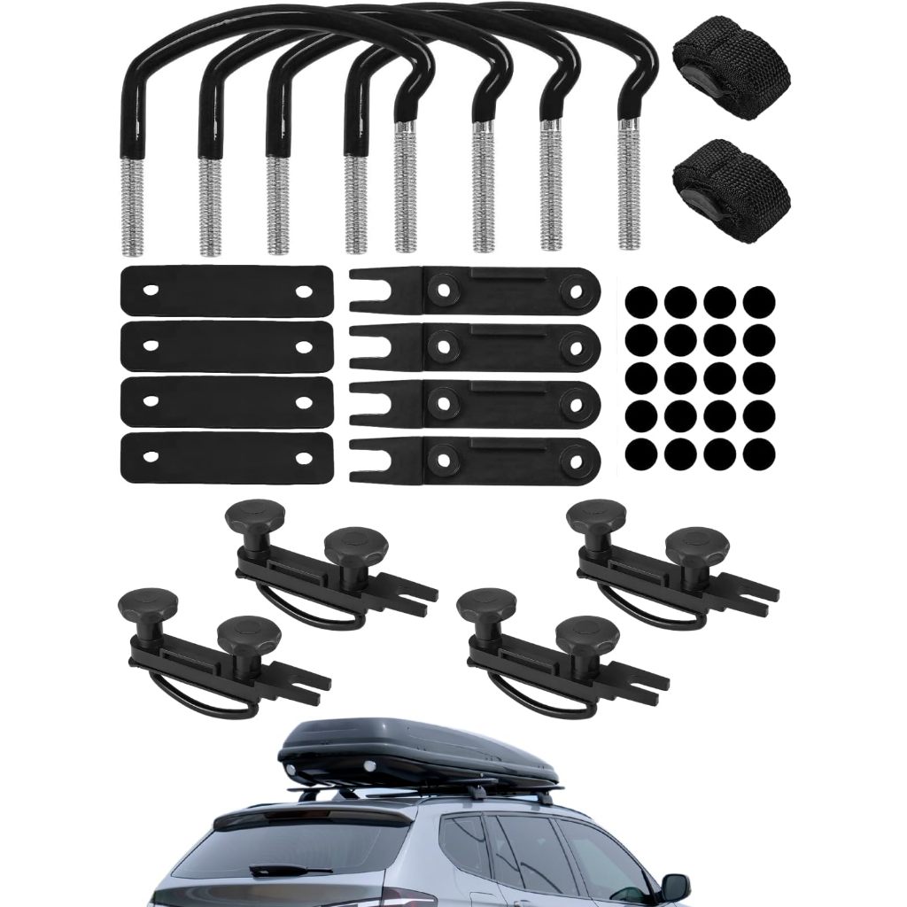 4 Pcs Roof Box U-Bolt Clamps, Upgraded Rooftop Cargo Carrier Rack Bolts ...
