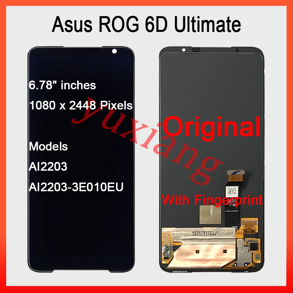 6.78 AMOLED Originale Per Asus ROG Telefono 6D AI2203 Display LCD Touch Screen Digizer Assembly Per Asus ROG 6D AI2203_D Display  509