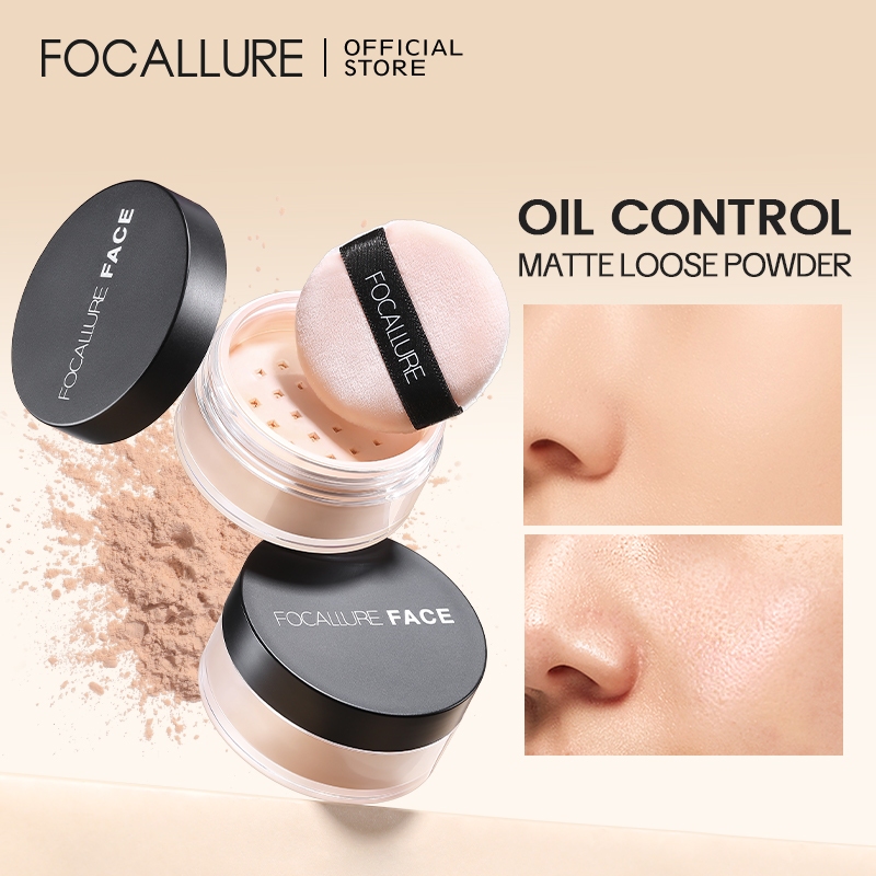 FOCALLURE 3 Colors Loose Setting Matte Loose Powder Oil Control Blur ...