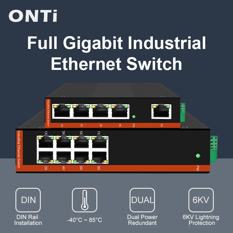 ONTi 5 Ports And 8 ports ruggedized Switch 10/100/1000Mbps Ethernet ...