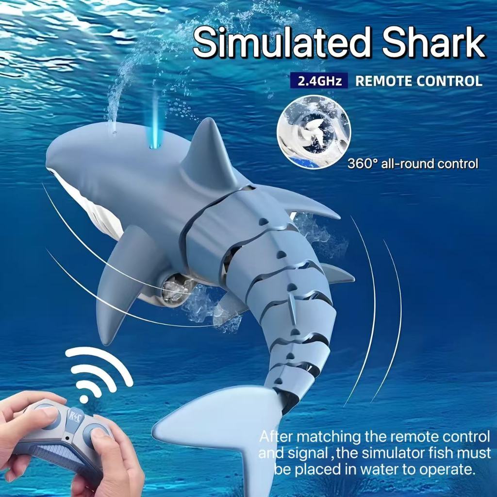 Remote Control Shark Toy - Robo Fish Electric Charging Waterproof ...