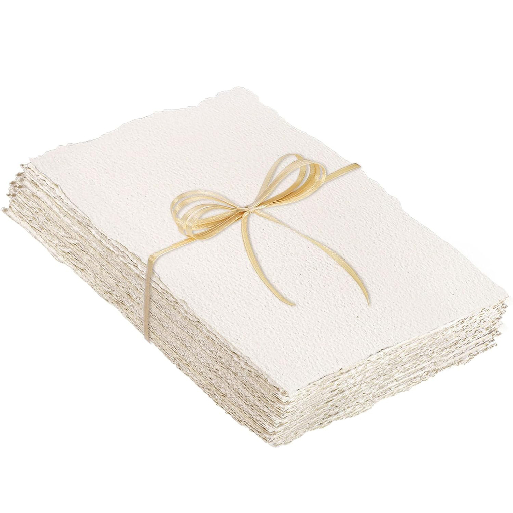 Prudiut 25 Sheets Cotton Watercolor Paper, 300 GSM, 4 X 6 Inch, White, Textured, Deckled Edge, Ideal For Watercolors, Wedding Invitations, Cards, Crafts - View #8
