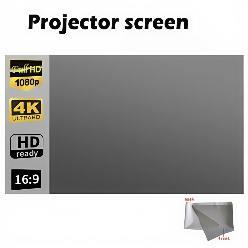 Projector screen portable simple folding metal light-proof screen 16:9 ...