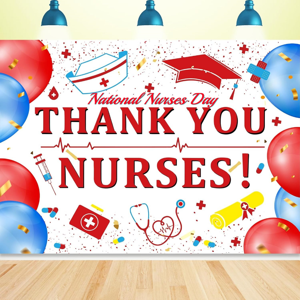 National Nurse Day Photography Backdrop Thank You Nurses Banner Thank ...