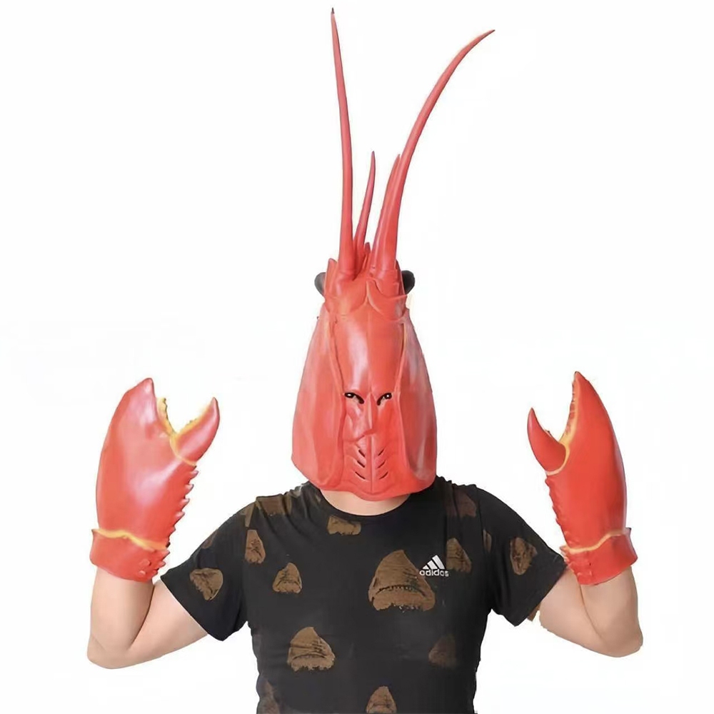Ready Stock Adult Funny Lobster Mask With Claws Gloves Men Animal ...