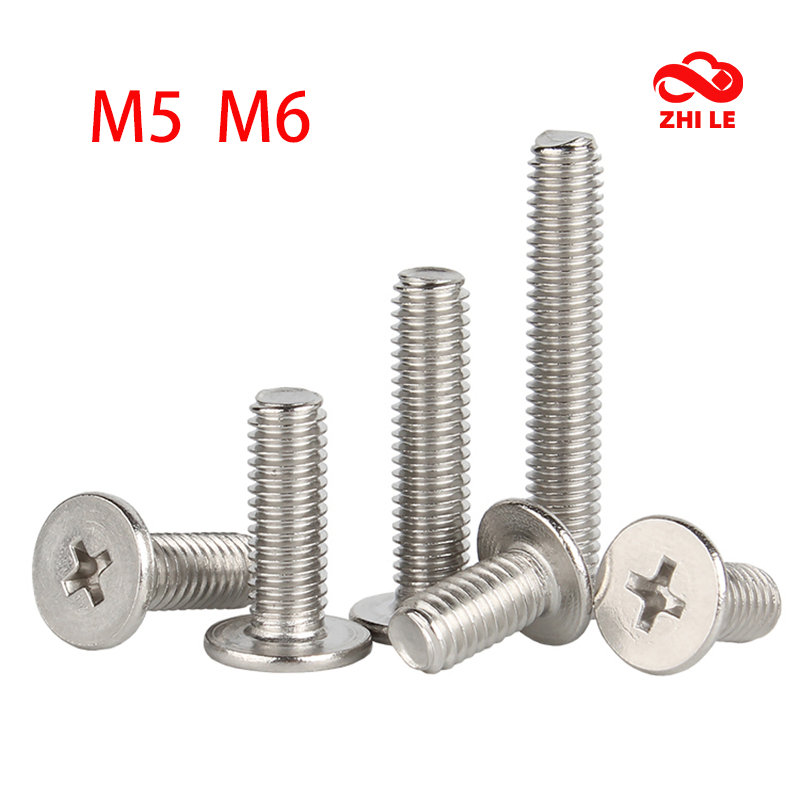 M5 M6 Cross Ultra Thin Flat Wafer Screw Phillips Head Bolts 304 ...