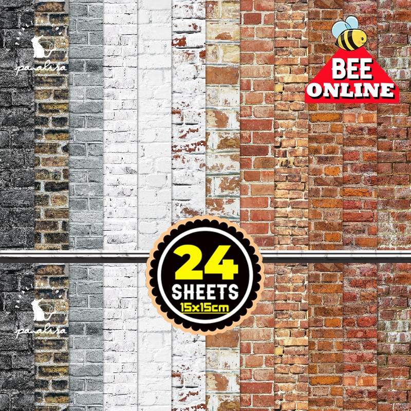 Origami paper 24 Sheets Handmade paper 15cm Brick Wall Patterned Paper ...
