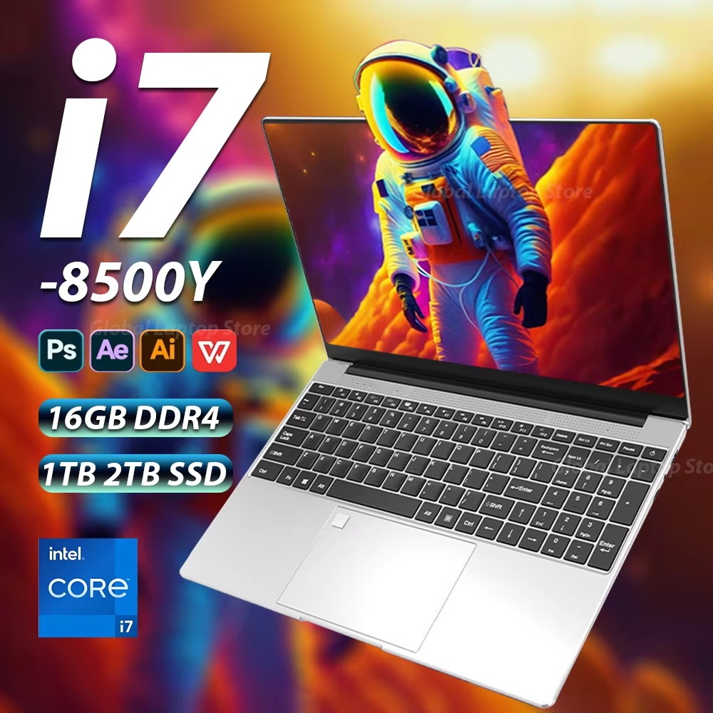 Laptop bisnis ultra tipis 15.6 inci Intel Core i7 Full HD dengan fitur fingerprint unlock
