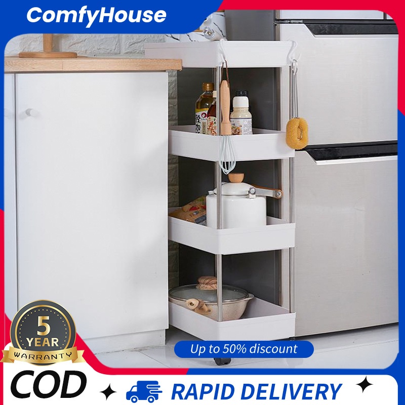 3/4 Tiers Kitchen/Dapur Troley Rack Multifunction Storage Trolley Rack ...