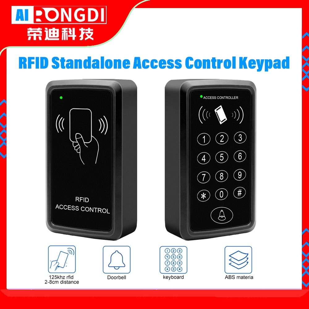 125Khz Access Control Keypad EM Card Reader Door Access Control System ...