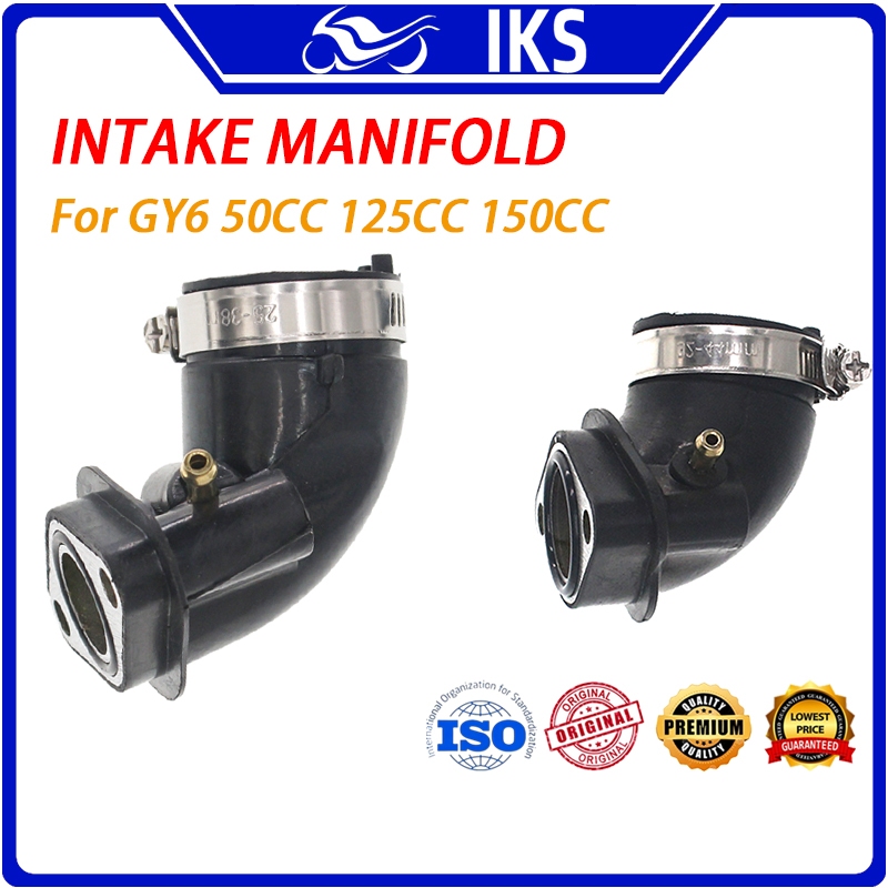 IKS Carburetor Intake Manifold Pipe Adapter For GY6 50CC 125CC 150CC ...