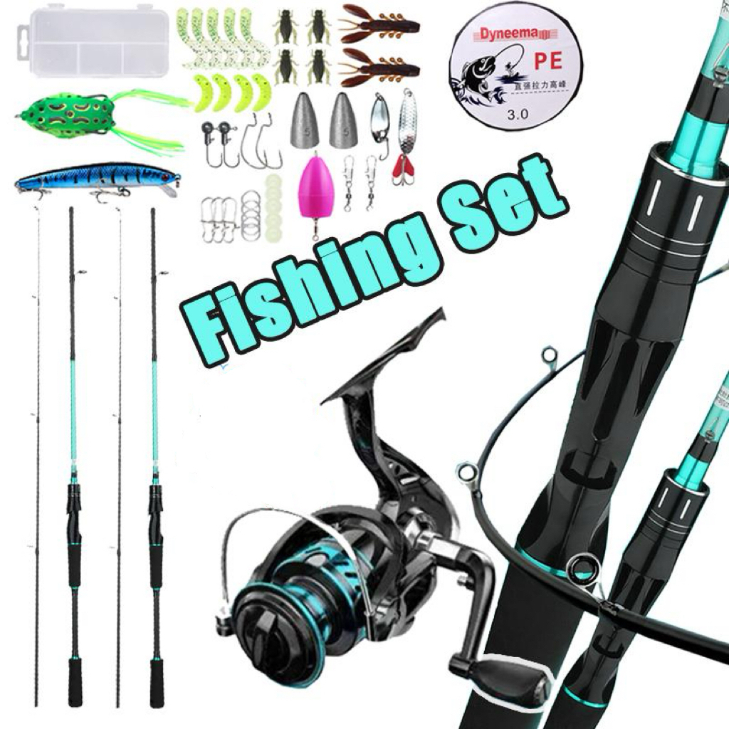 Spinning Fishing Rod Full Set Spinning 1.8/2.1M Light Rod M Power Metal ...