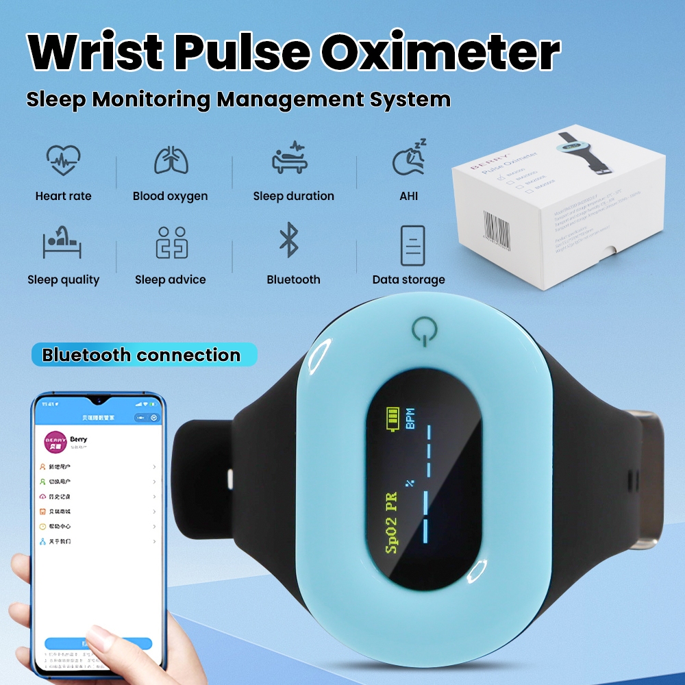 BM2000D Sleep apnea monitor Bluetooth wrist oximeter Spo2 heart rate ...