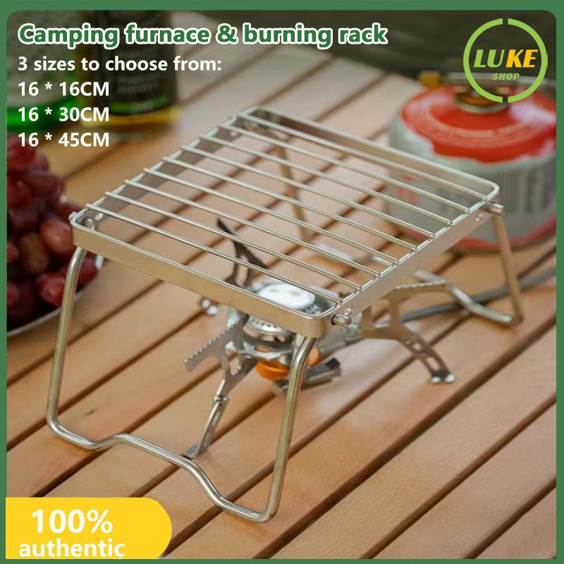 Stainless Steel Folding Camping stove rack Campfire Grate Wood branch ...