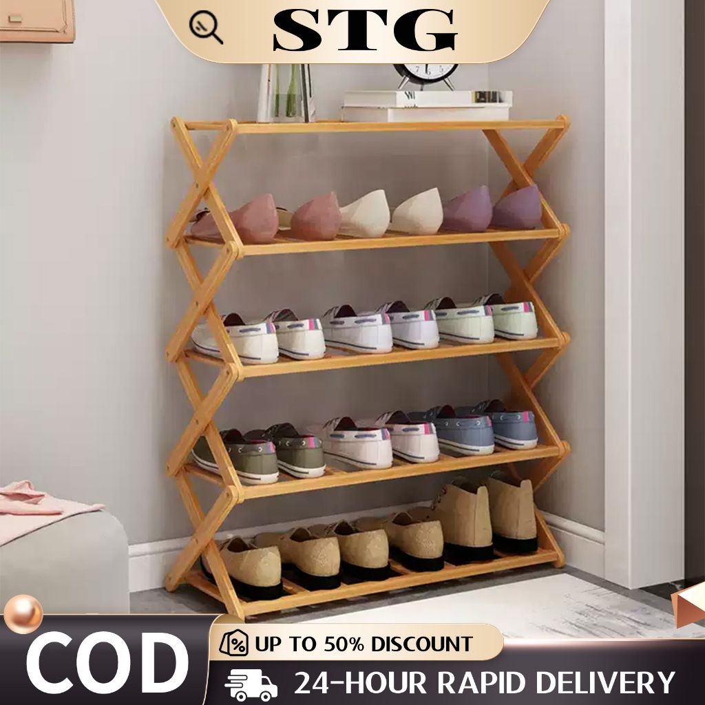 Shoe Rack 6 Layer Solid Wood Organizer Wooden Storage Shelves Stand ...