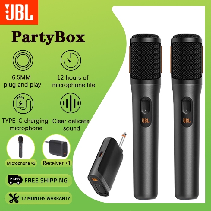 JBL PartyBox Wireless Mic Double Floating Mic Dual Microphone Wireless ...