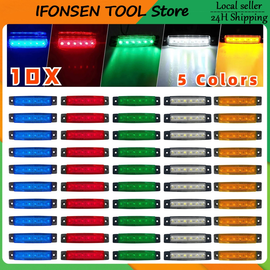 10PCS 12V-24V Led Side Marker Indicator Car Lights Turn Signal Lamp LED ...