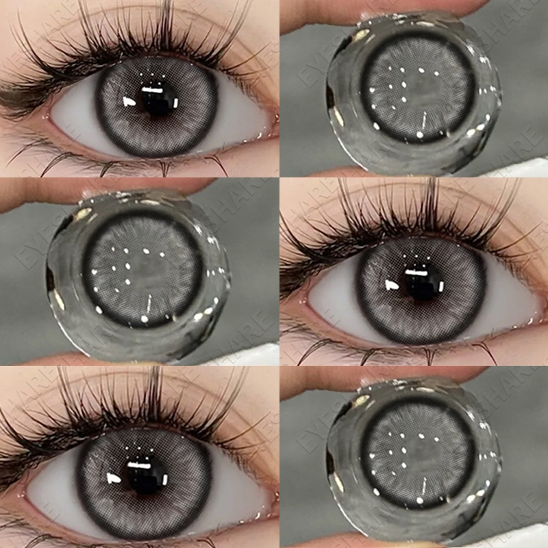 Eyeshare 1Pair Contact Lenses DIAMOND GRAY Big Eyes 14.5mm Brown ...