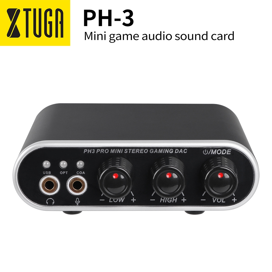 XTUGA PH-3 Game Sound Card Mini Stereo DAC Amplifier External Audio ...