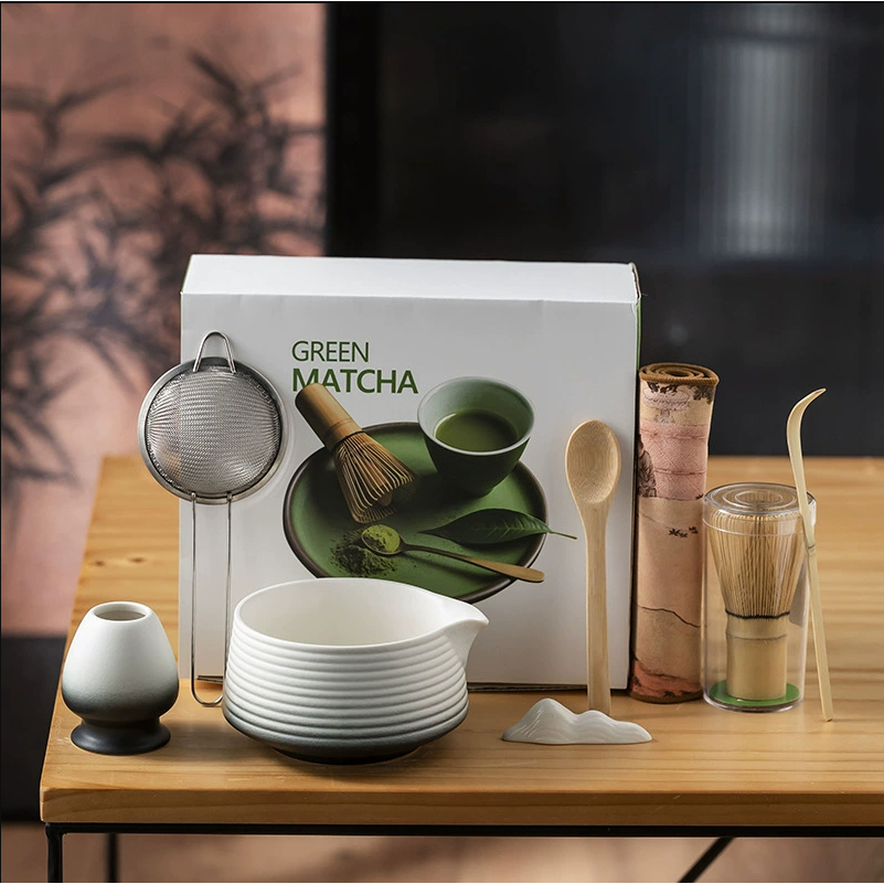 Matcha Tea Ceremony Tea Set Premium Kit Set Matcha Bowl Tool Bamboo ...