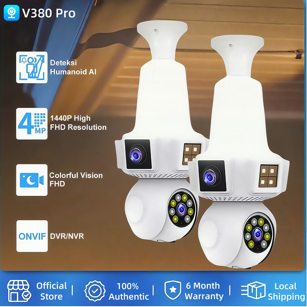 V380 Pro BUY 1 TAKE 1 Three Lens Image Bulb CCTV Camera IP WIFI Bulb ...