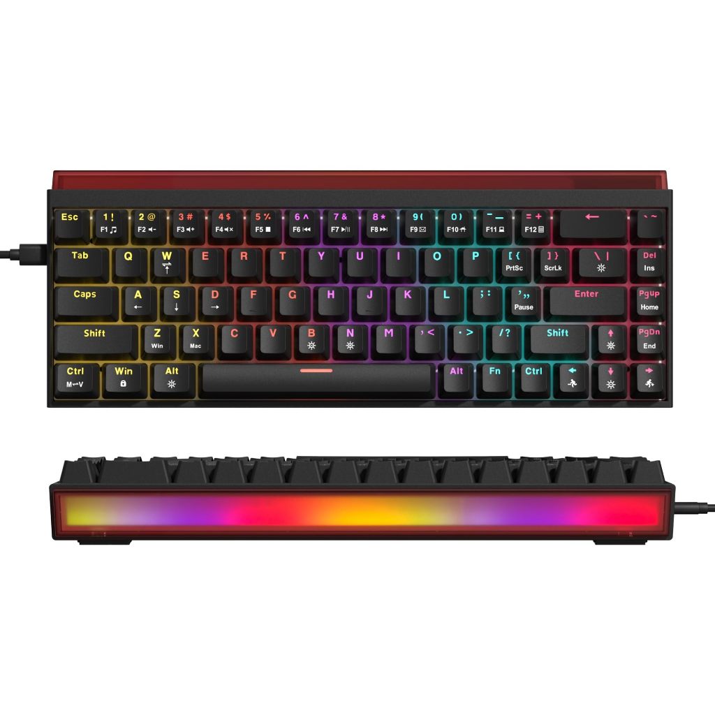 Womier WK68 PRO 60% Wired Gaming Keyboard with Light Box RGB Backlit ...