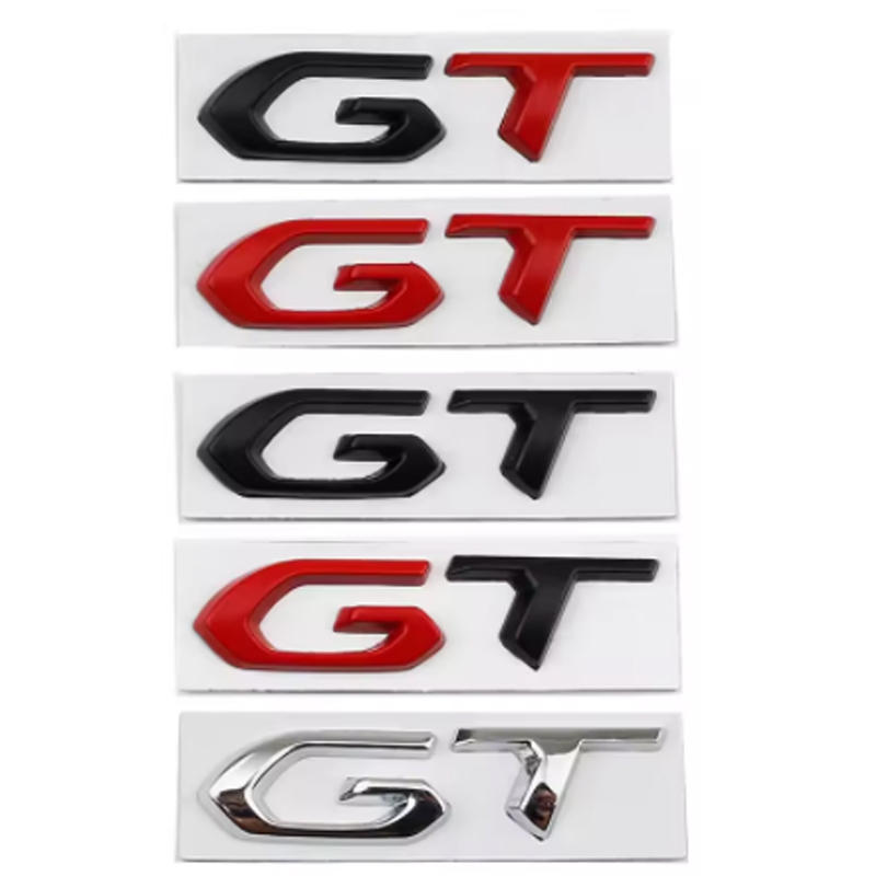 Car 3D Metal GT Logo Decals Sticker For Peugeot 308 407 106 205 206 208 ...