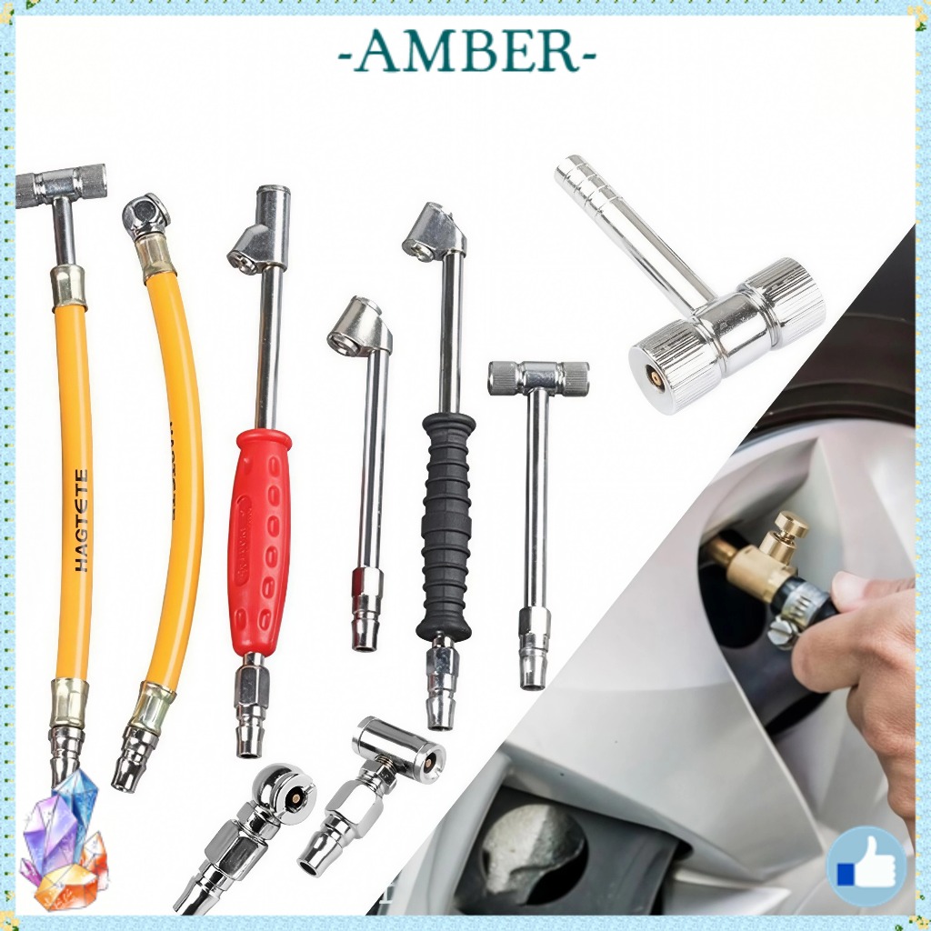 AMBER1 Dual Head Tire/Tyre Air Inflator Hose, Locking Connection ...