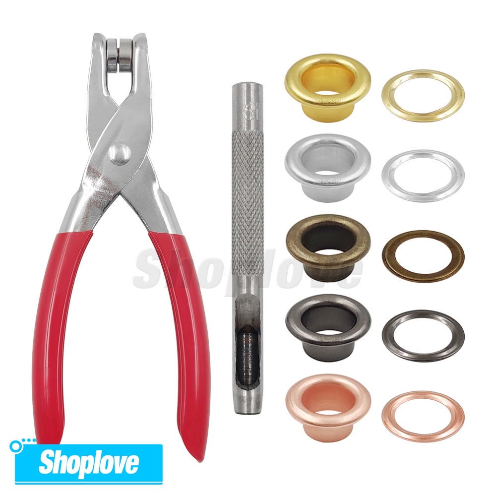 200sets 4mm/6mm/12mm Metal Eyelet With Grommet Eyelet Plier Kit Eye ...