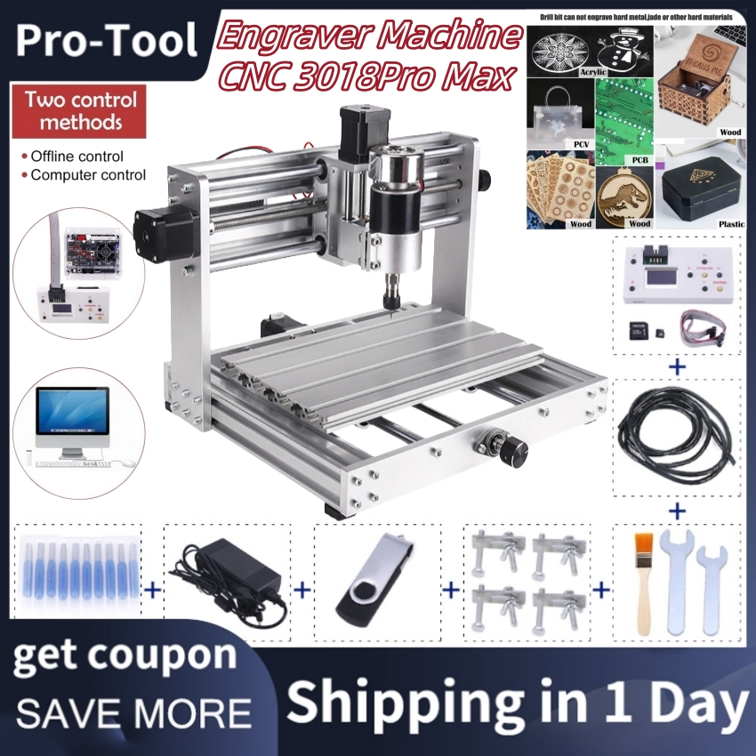 ⭐Local Warehouse+COD⭐ CNC 3018Pro Max Engraver with 200W Spindle, 3 ...