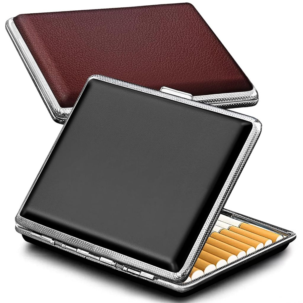 cigarette case shopee Pocket Retro Cigarette Storage Box Vintage Metal Brass Cigarette Case 20  sticks Men's Gift Case Smoking