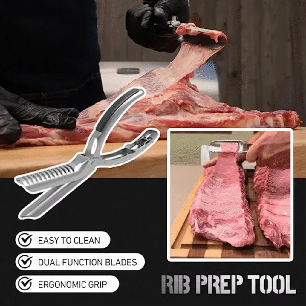 BBQ Rib Skinner Rib Membrane Remover Stainless Steel Tool Kitchen Grill ...
