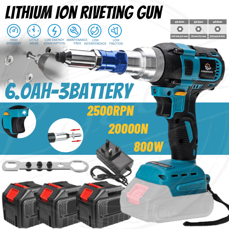 2000NCordless Brushes Rivet Electric Guns 2.4~5.0mm Rivet Nut Automatic ...