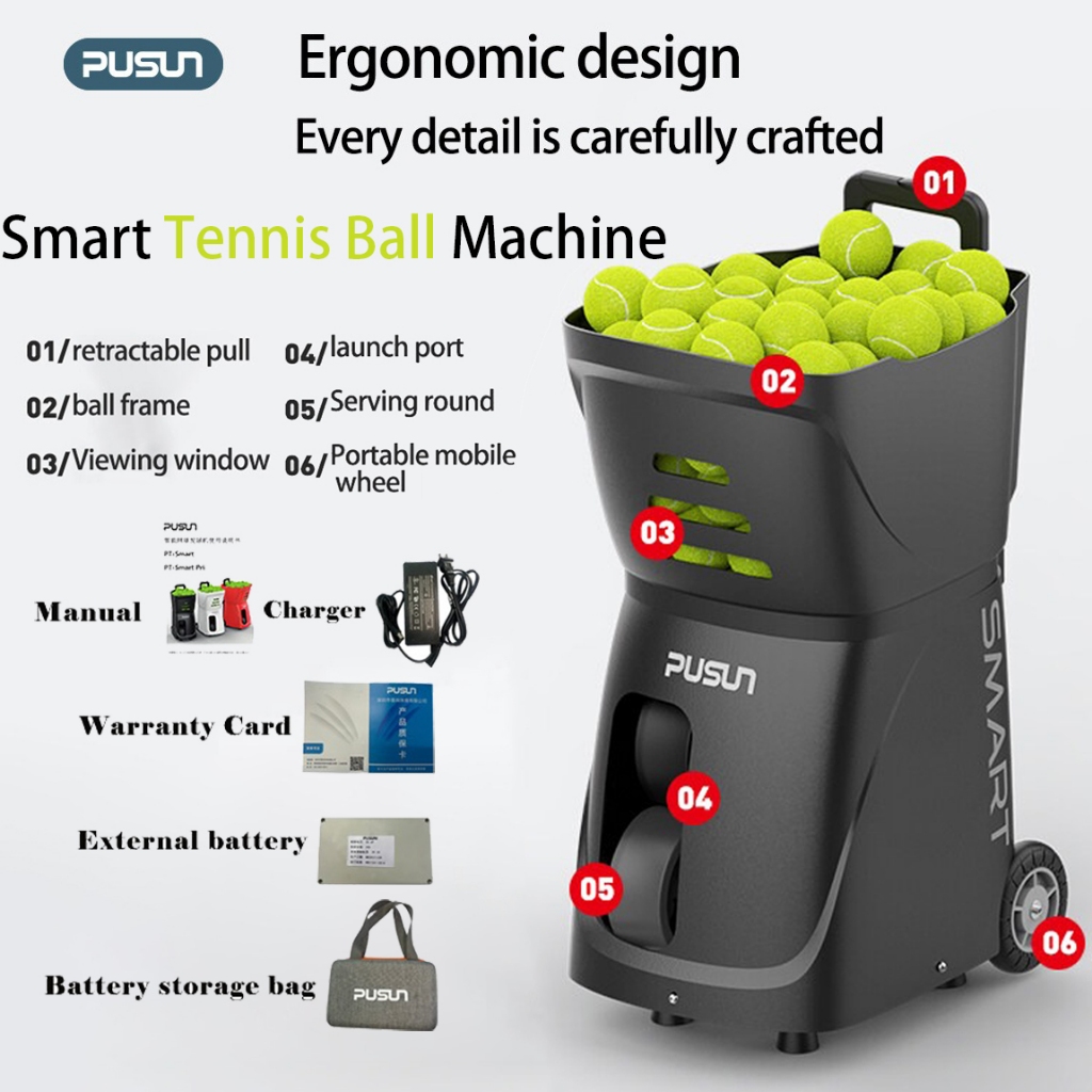 PUSUN PP Pro smart tennis ball machine is suitable for players of all ...