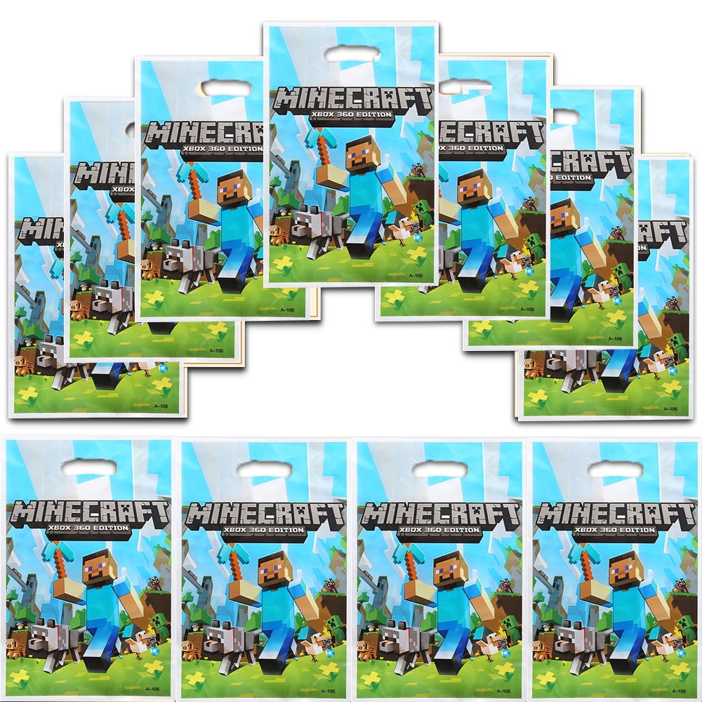 1040pcs Minecraft Party Gift Bags with Handles Roblox Themed Party