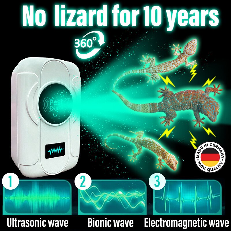 【Lizard Nightmare】100% Effective Gecko Lizard repellent ultrasonic 3 ...