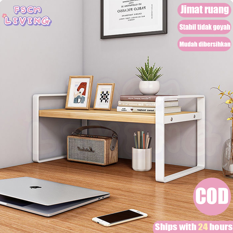 Desk Organizer Book Rack Desktop Rack Storage Rack Rak makeup Cup ...