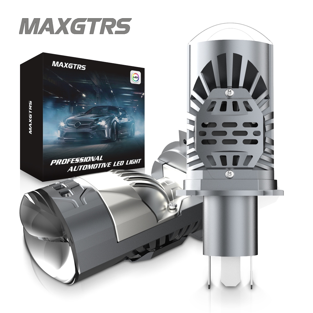 MAXGTRS Dual Lens H4 LED Headlight Mini Projector Lens LED HBS 9003 ...